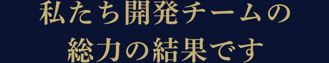 私たち開発チームの総力の結果です