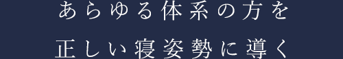 あらゆる体系の方を正しい寝姿勢に導く